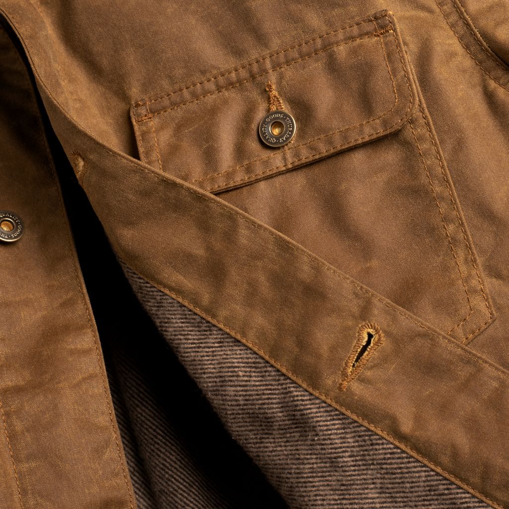 Waxed Canvas Field Jacket | Khaki - Image 4