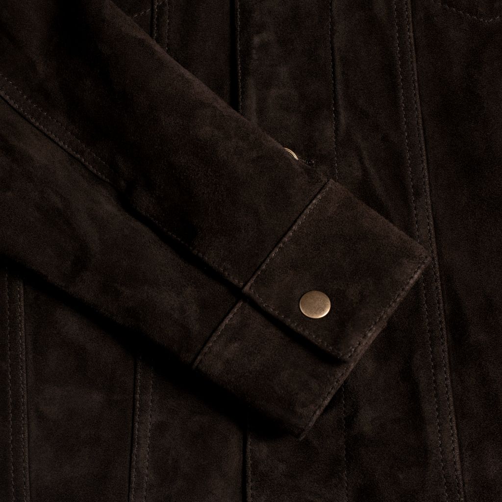 Suede Trucker Jacket | Chocolate - Image 8
