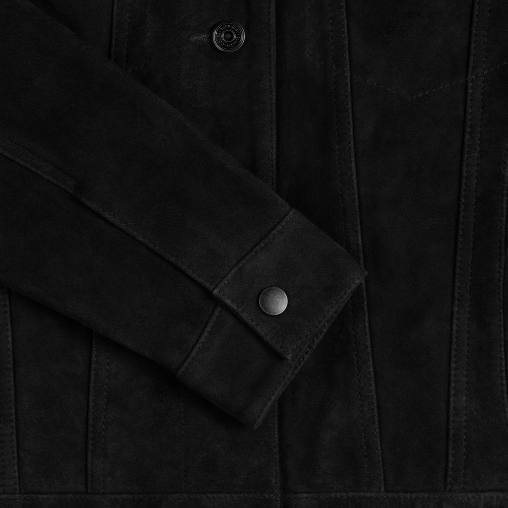 Suede Trucker Jacket | Black - Image 8