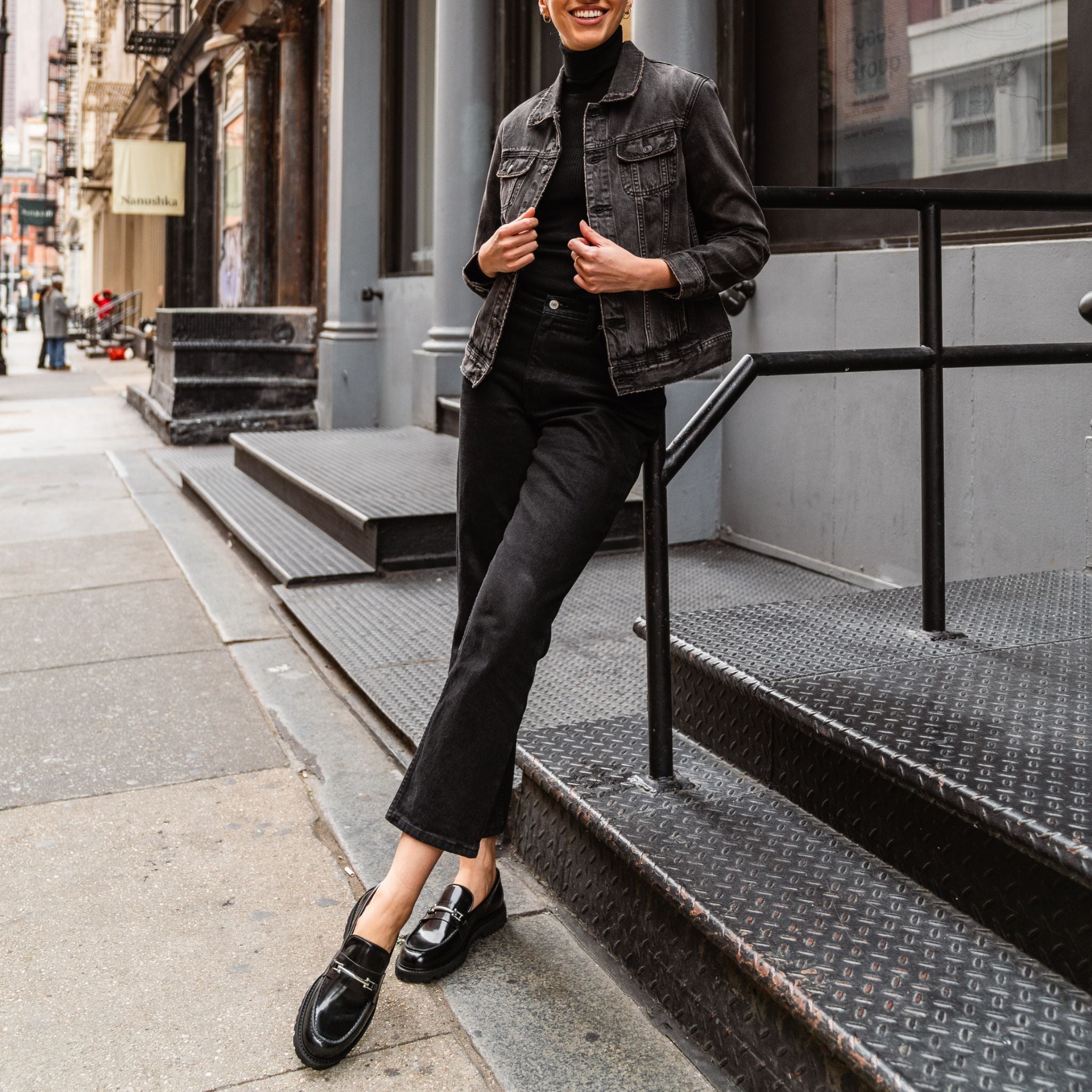 Denim Trucker Jacket | Faded Black - Image 3